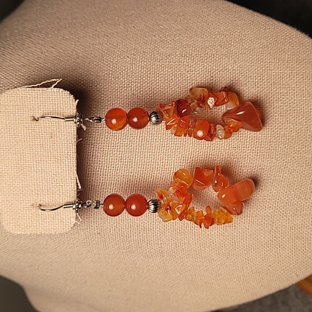 Carnelian Earrings- Gorgeous color!